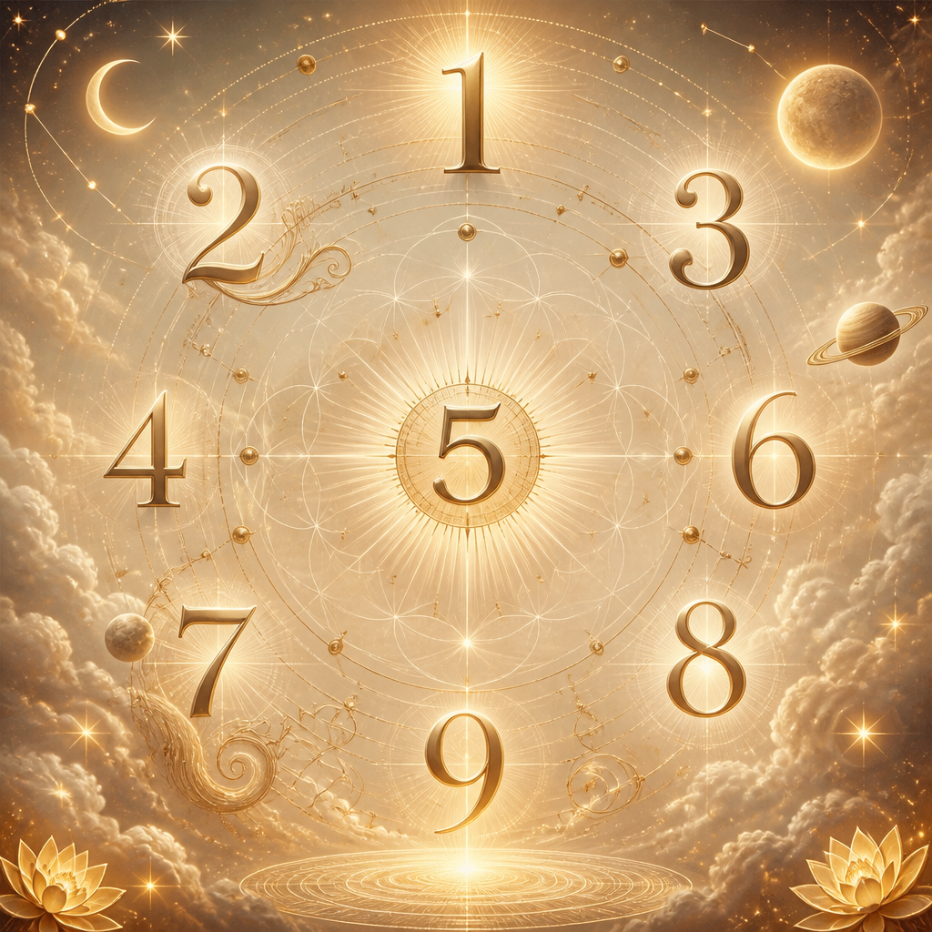 Numerology chart with cosmic astrology elements
